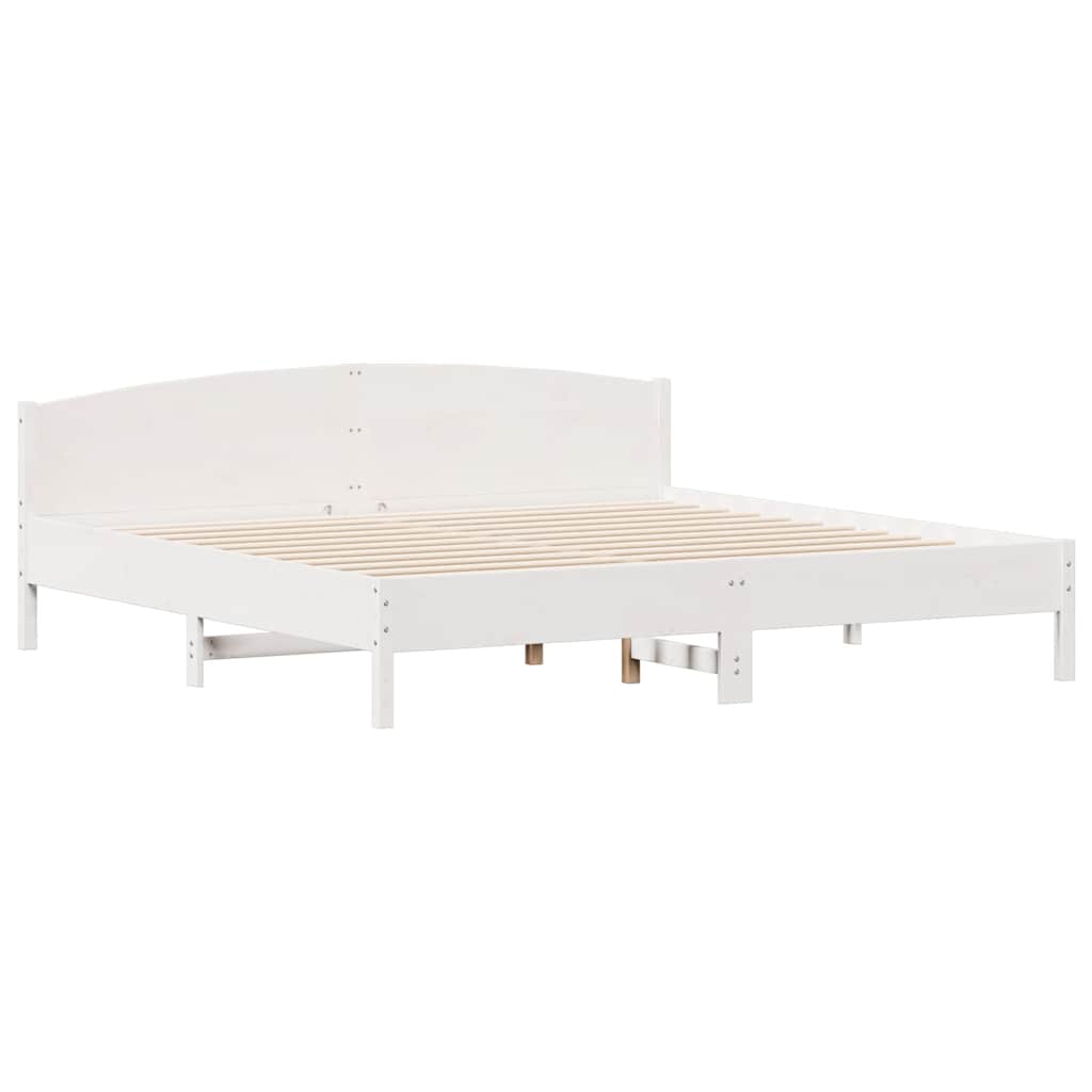 fehér tömör fenyőfa ágy matrac nélkül 200 x 200 cm