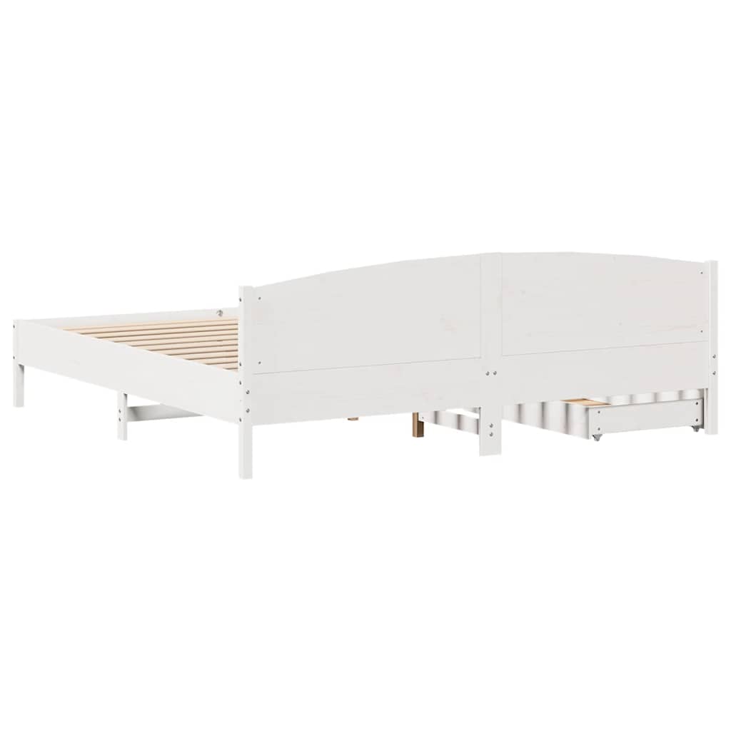 fehér tömör fenyőfa ágy matrac nélkül 200 x 200 cm