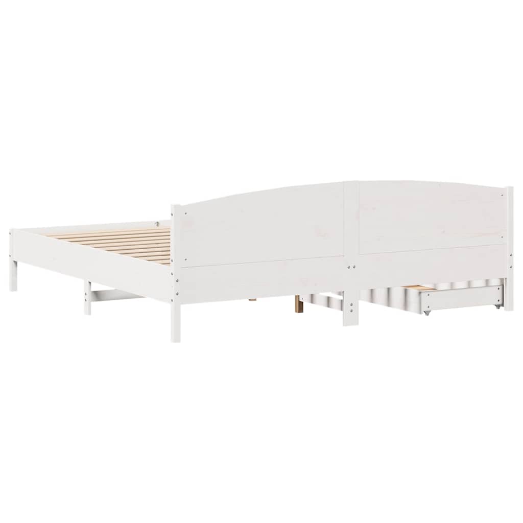 fehér tömör fenyőfa ágy matrac nélkül 180 x 200 cm