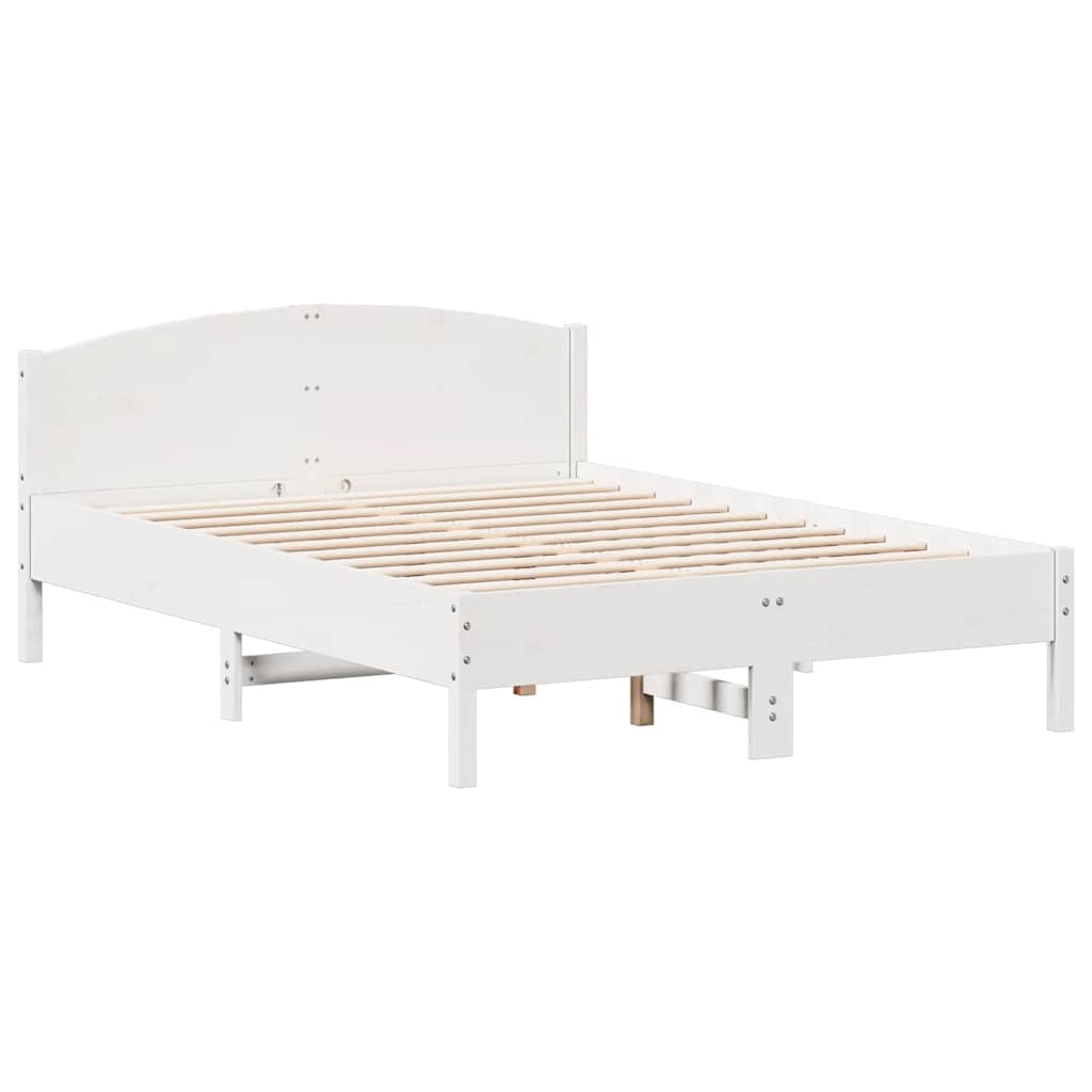 fehér tömör fenyőfa ágy matrac nélkül 160 x 200 cm