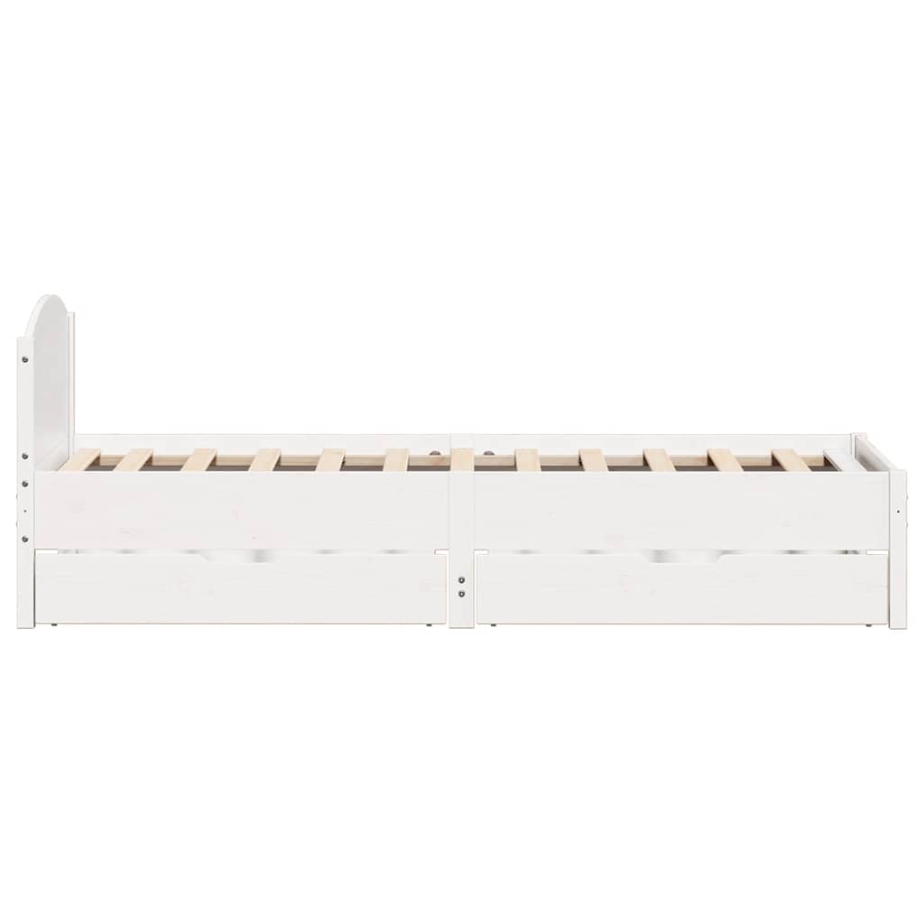 fehér tömör fenyőfa ágy matrac nélkül 100 x 200 cm