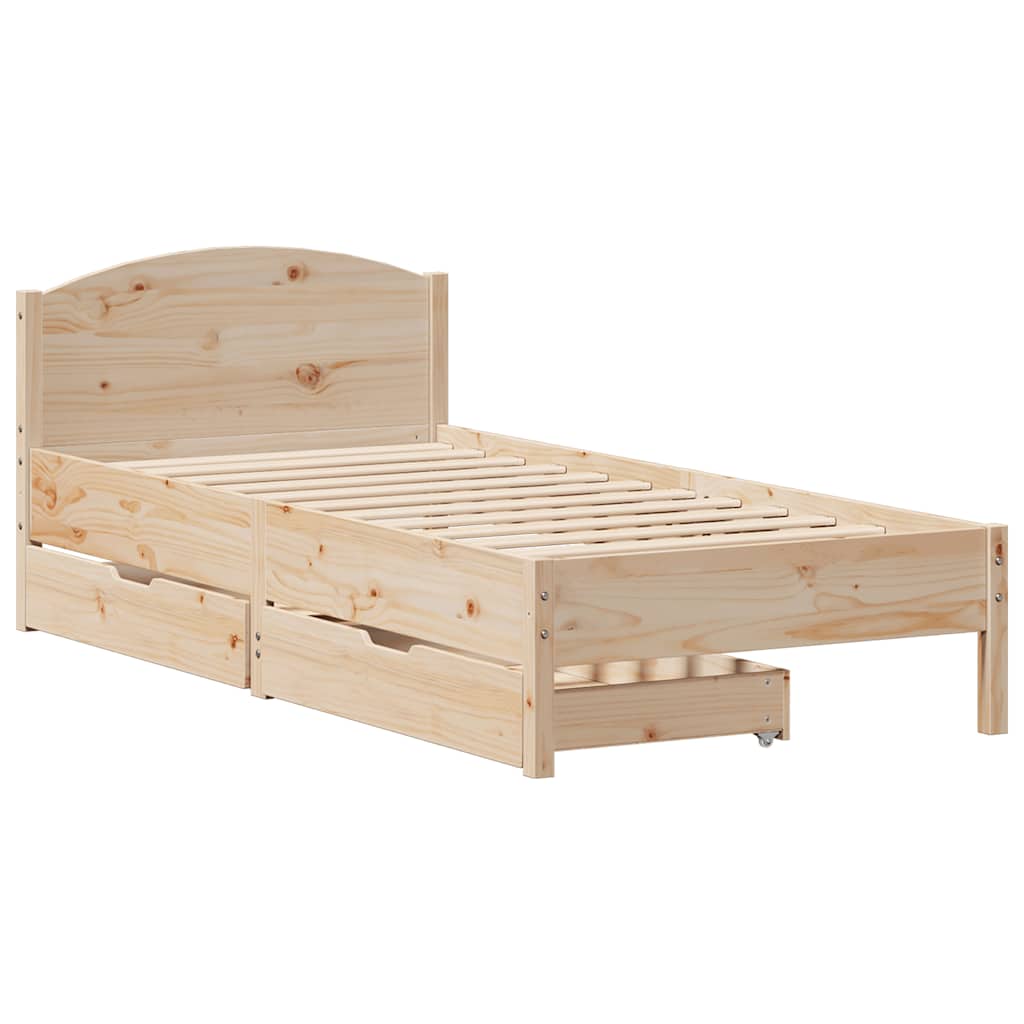 tömör fenyőfa ágy matrac nélkül 75 x 190 cm