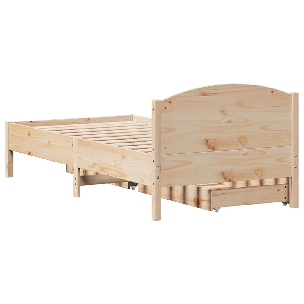 tömör fenyőfa ágy matrac nélkül 75 x 190 cm