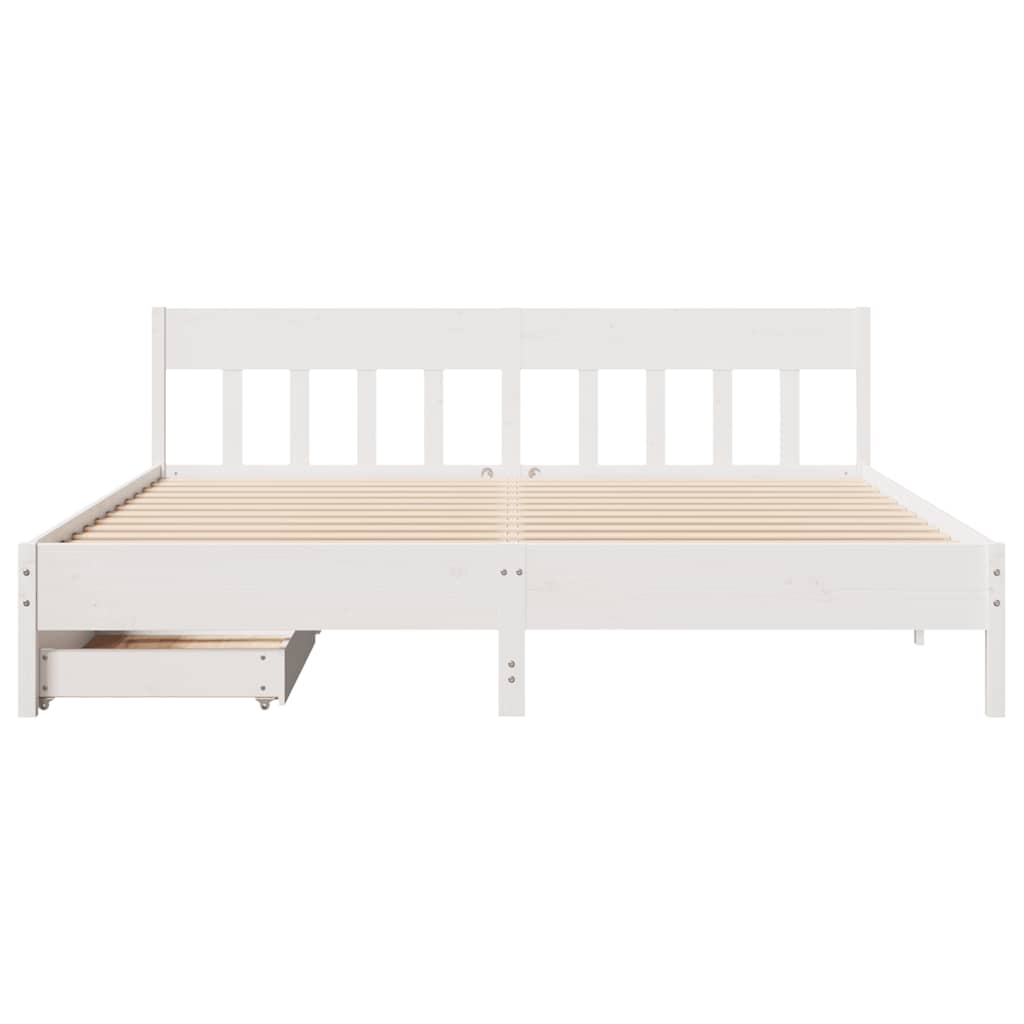 fehér tömör fenyőfa ágy matrac nélkül 200 x 200 cm