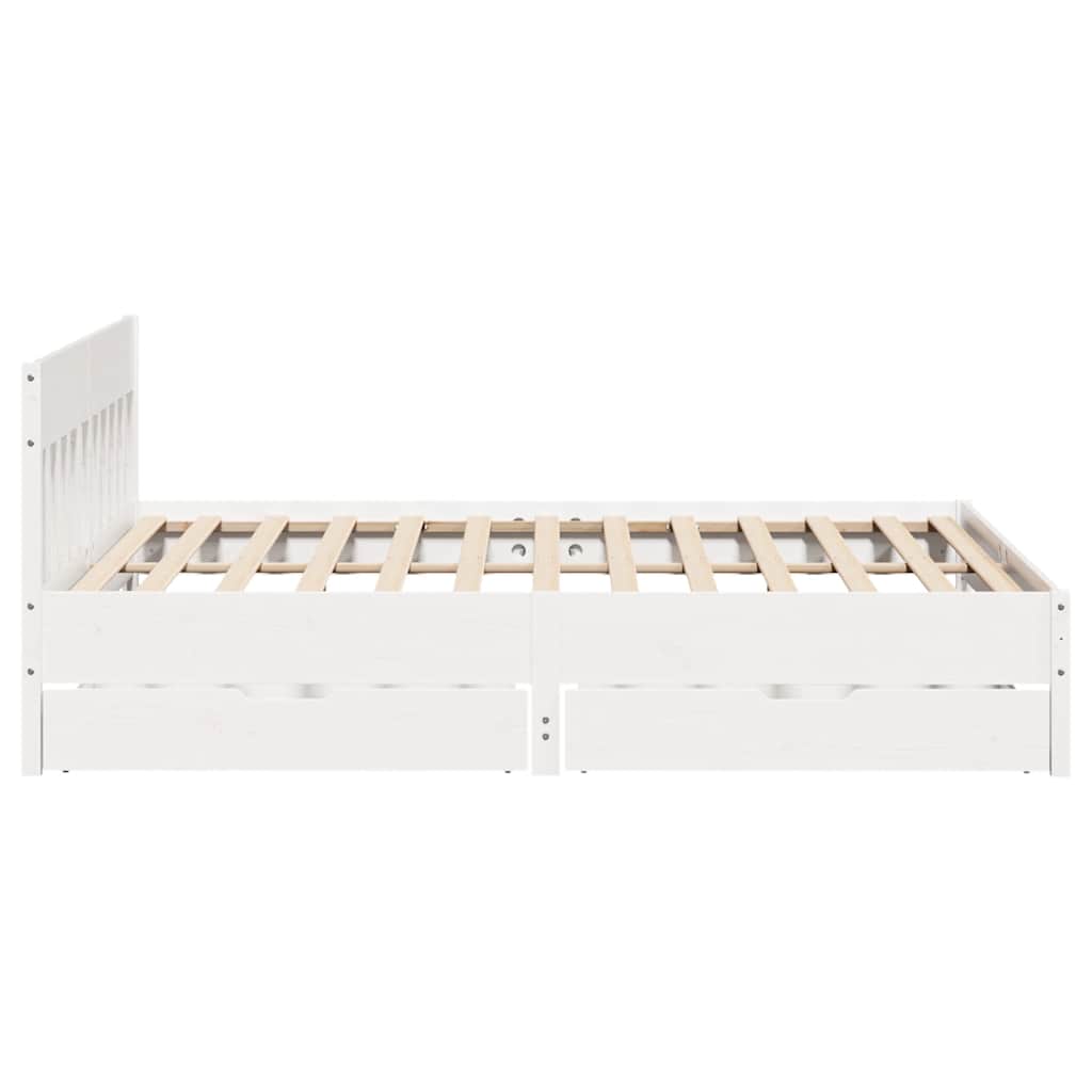 fehér tömör fenyőfa ágy matrac nélkül 200 x 200 cm