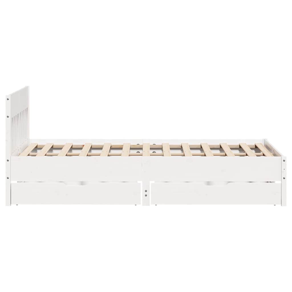 fehér tömör fenyőfa ágy matrac nélkül 120 x 200 cm