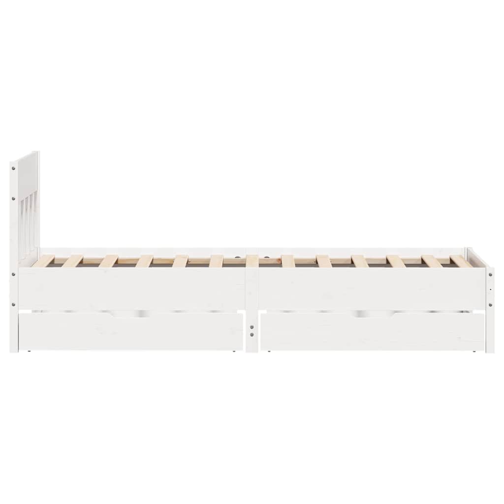 fehér tömör fenyőfa ágy matrac nélkül 100 x 200 cm