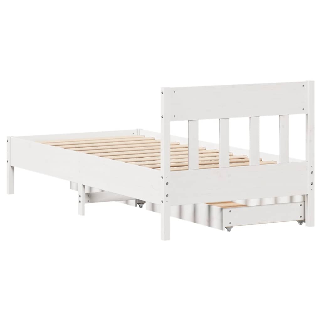 fehér tömör fenyőfa ágy matrac nélkül 100 x 200 cm