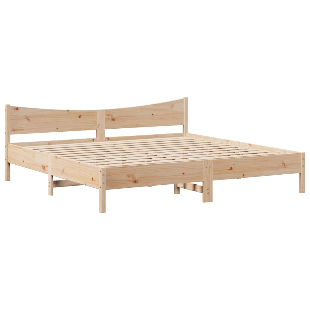 tömör fenyőfa ágykeret fiókokkal 200 x 200 cm