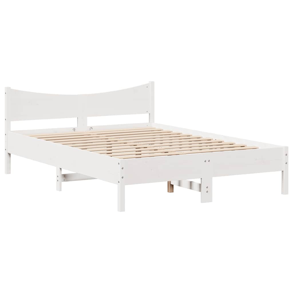 fehér tömör fenyőfa ágykeret fiókokkal 135 x 190 cm