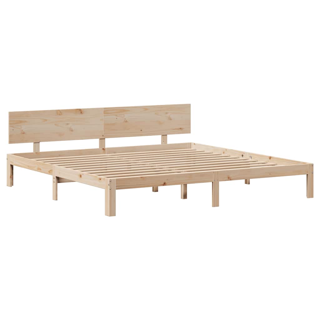 tömör fenyőfa ágykeret fiókokkal 200 x 200 cm