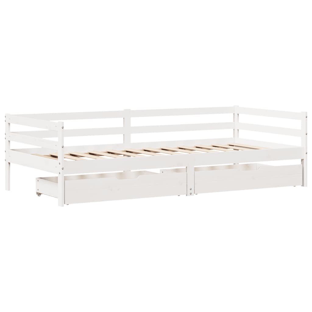 tömör fenyőfa kanapéágy fiókkal 90 x 200 cm