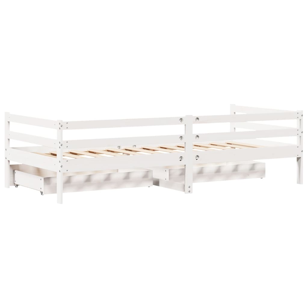 tömör fenyőfa kanapéágy fiókkal 90 x 200 cm