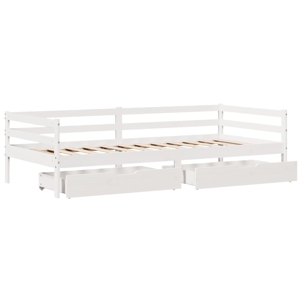 tömör fenyőfa kanapéágy fiókkal 90 x 200 cm