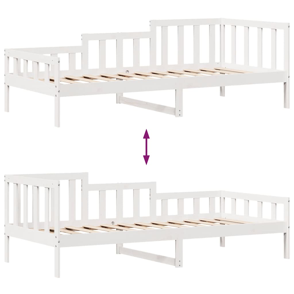 fehér tömör fenyőfa kanapéágy fiókkal 80 x 200 cm