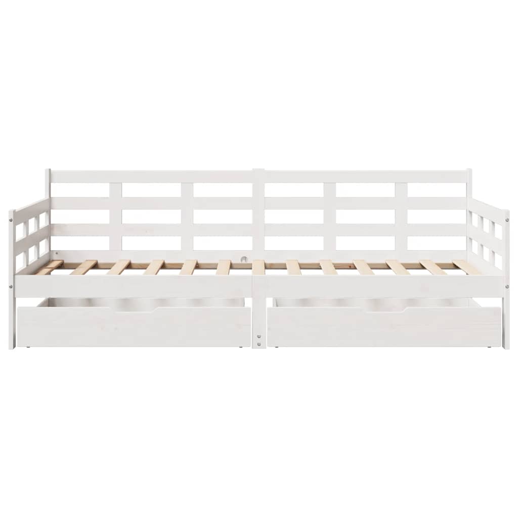 fehér tömör fenyőfa kanapéágy fiókkal 80 x 200 cm