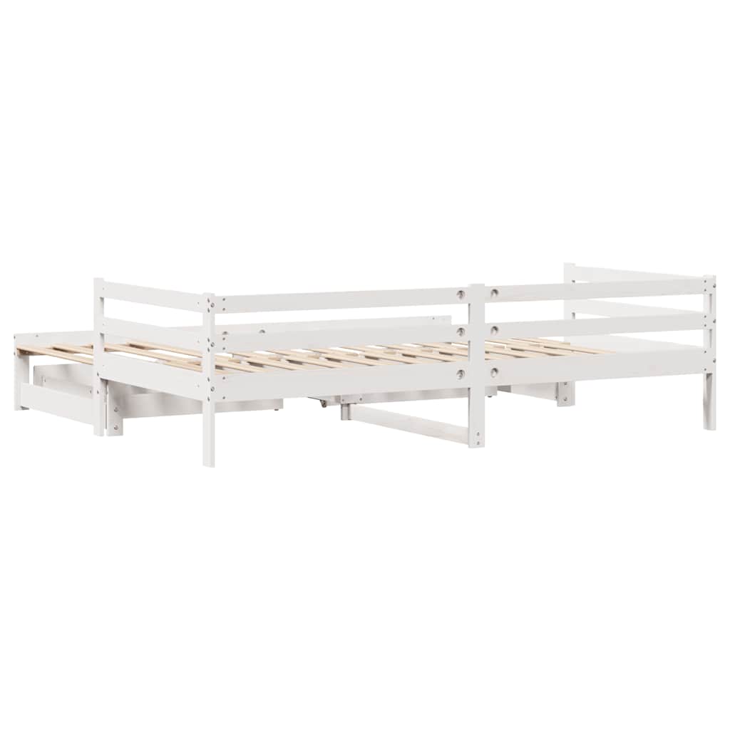 fehér tömör fenyőfa kanapéágy fiókokkal 90 x 200 cm