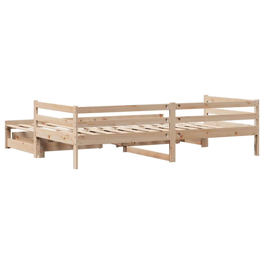 kihúzható heverő fiókokkal matrac nélkül 90 x 190 cm