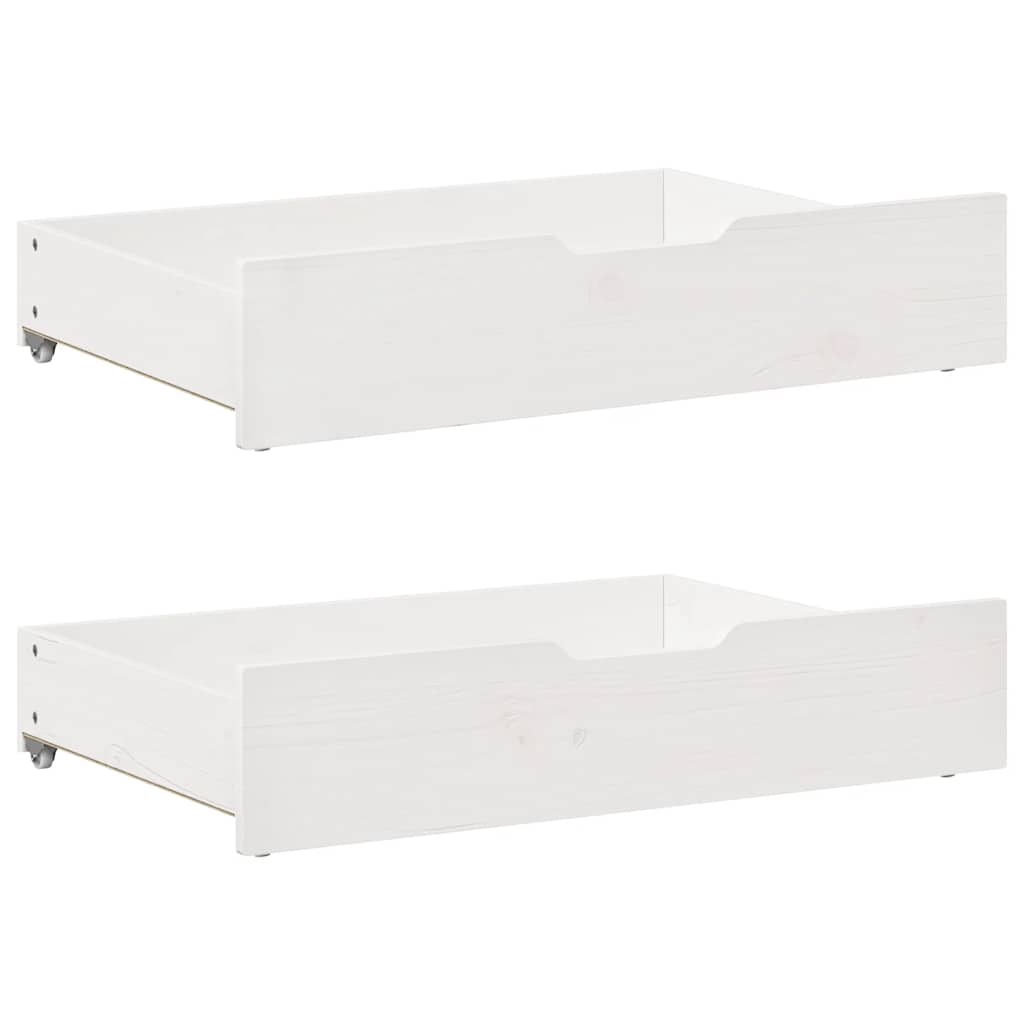 fehér kihúzható heverő fiókokkal matrac nélkül 80 x 200 cm