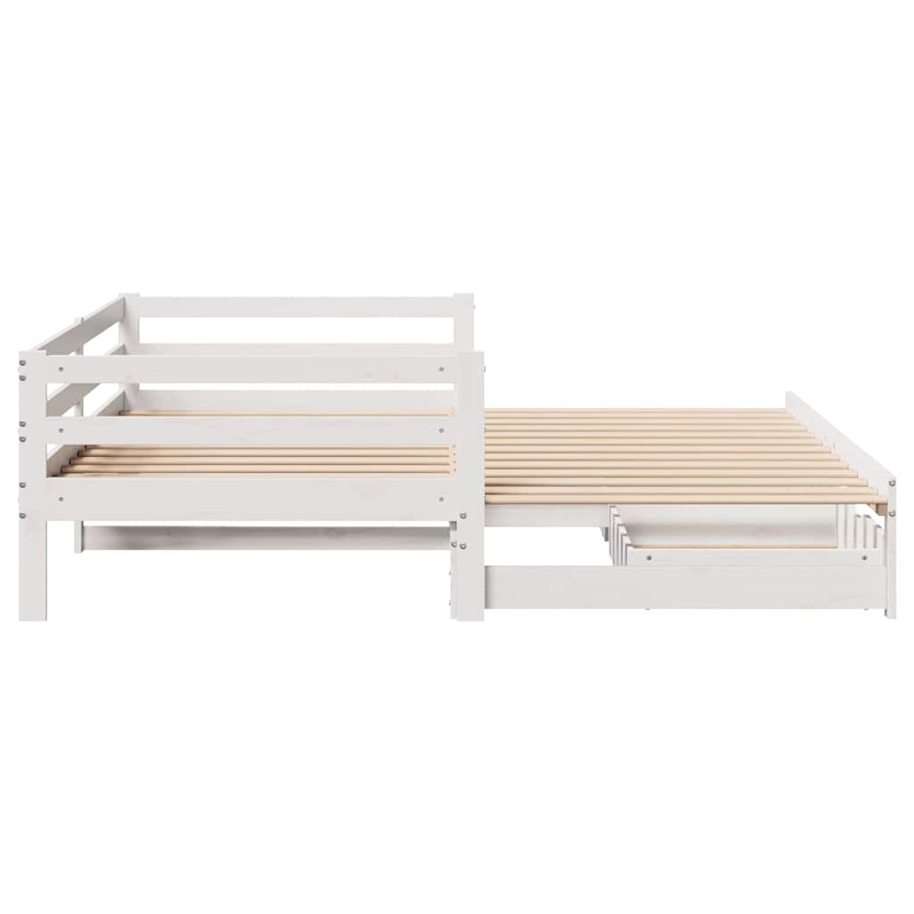fehér kihúzható heverő fiókokkal matrac nélkül 80 x 200 cm