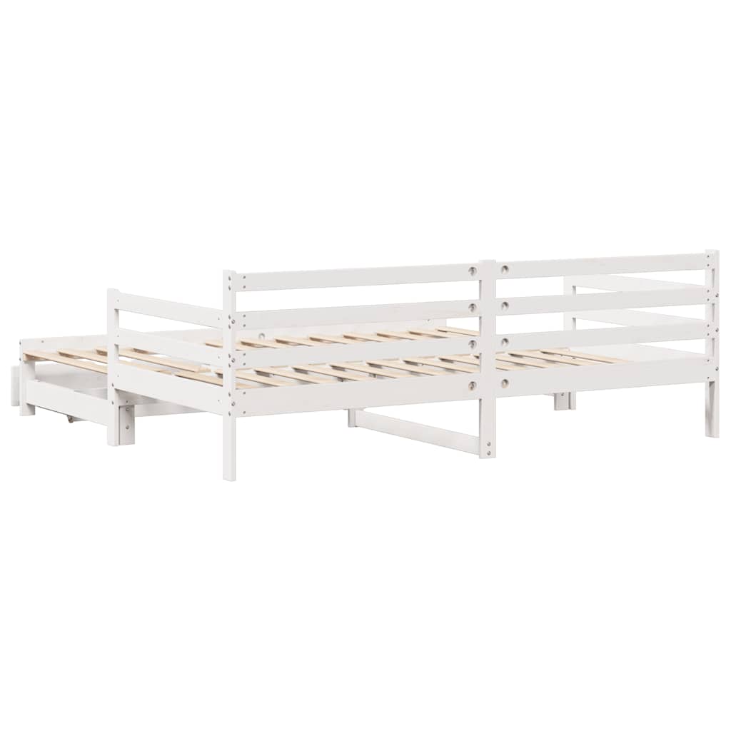 fehér tömör fenyőfa kanapéágy fiókokkal 90 x 200 cm