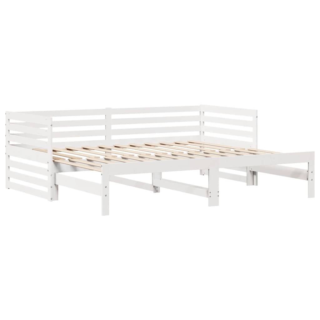 fehér tömör fenyőfa kanapéágy fiókokkal 90 x 200 cm