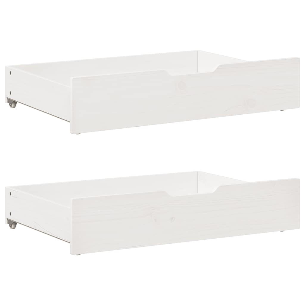 fehér kihúzható heverő fiókokkal matrac nélkül 90 x 200 cm