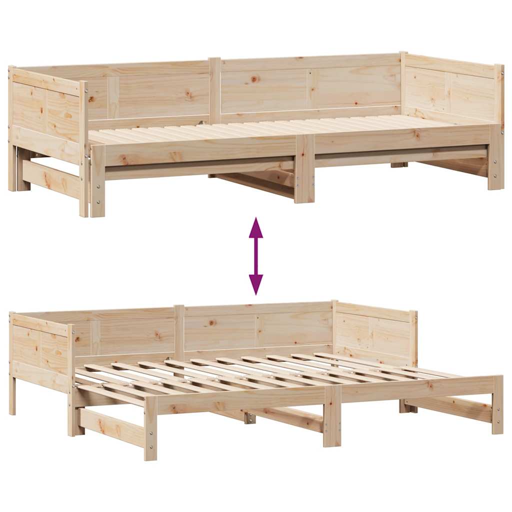 kihúzható heverő fiókokkal matrac nélkül 90 x 190 cm