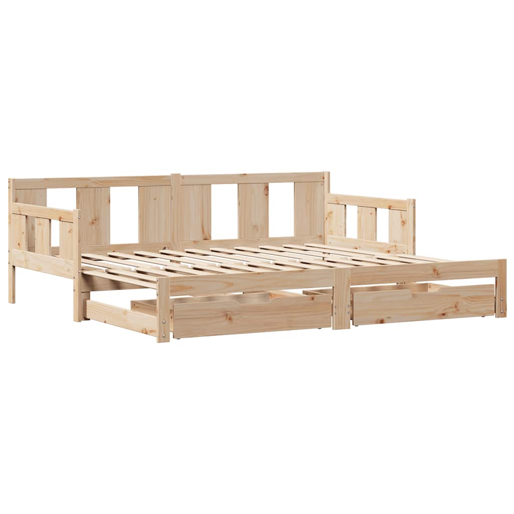 kihúzható heverő fiókokkal matrac nélkül 90 x 190 cm