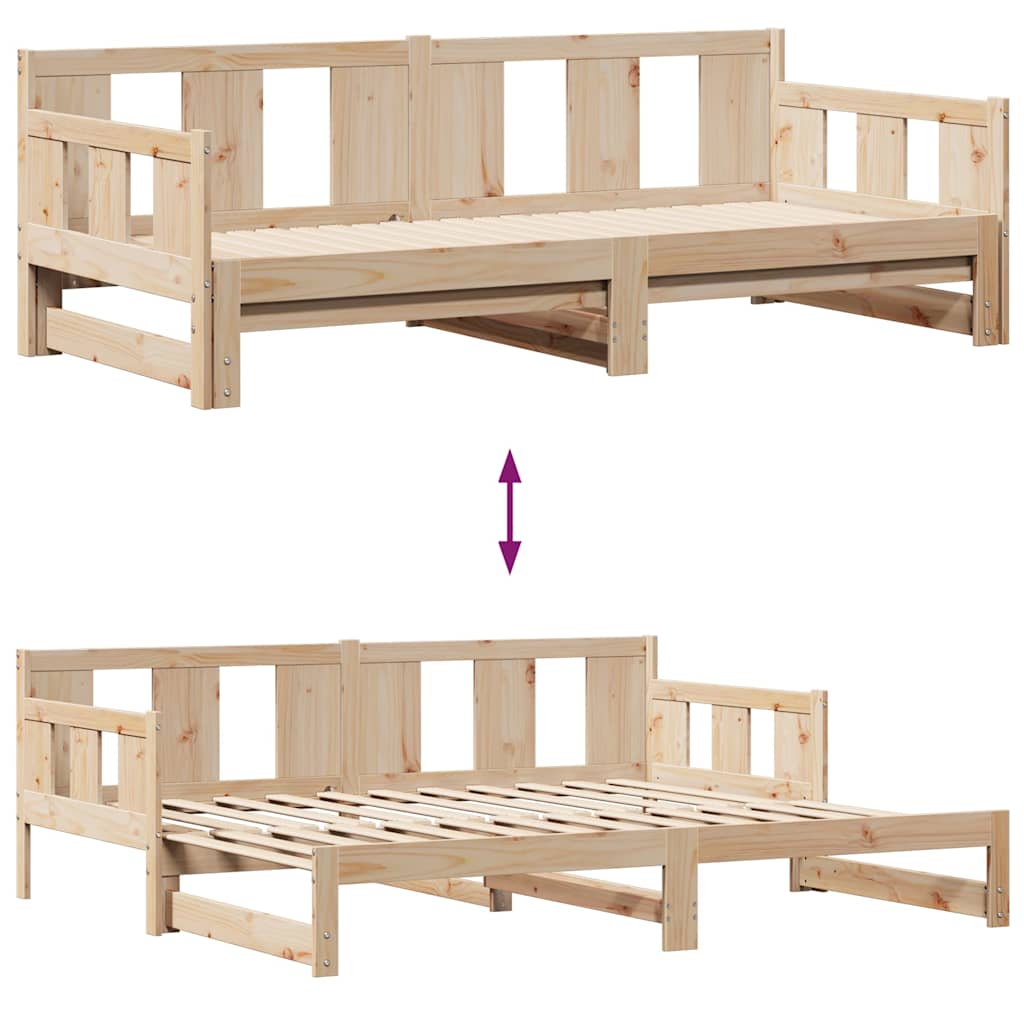 kihúzható heverő fiókokkal matrac nélkül 90 x 190 cm