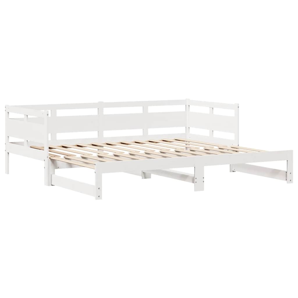 fehér kihúzható heverő fiókokkal matrac nélkül 80 x 200 cm