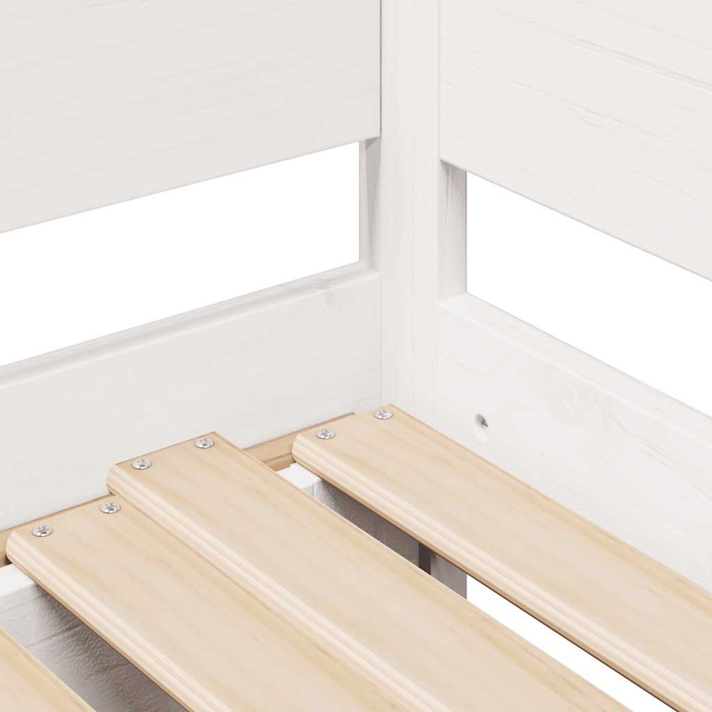 fehér kihúzható heverő fiókokkal matrac nélkül 80 x 200 cm