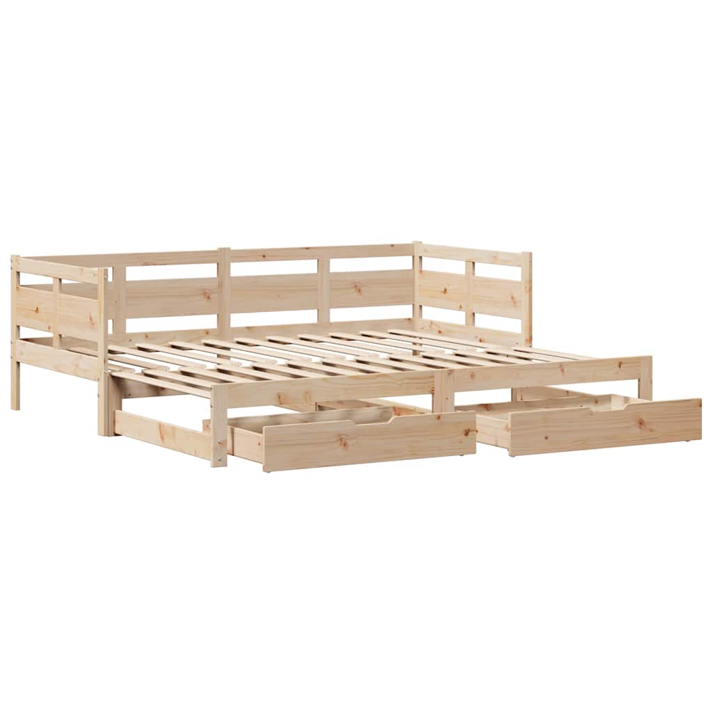 kihúzható heverő fiókokkal matrac nélkül 90 x 190 cm