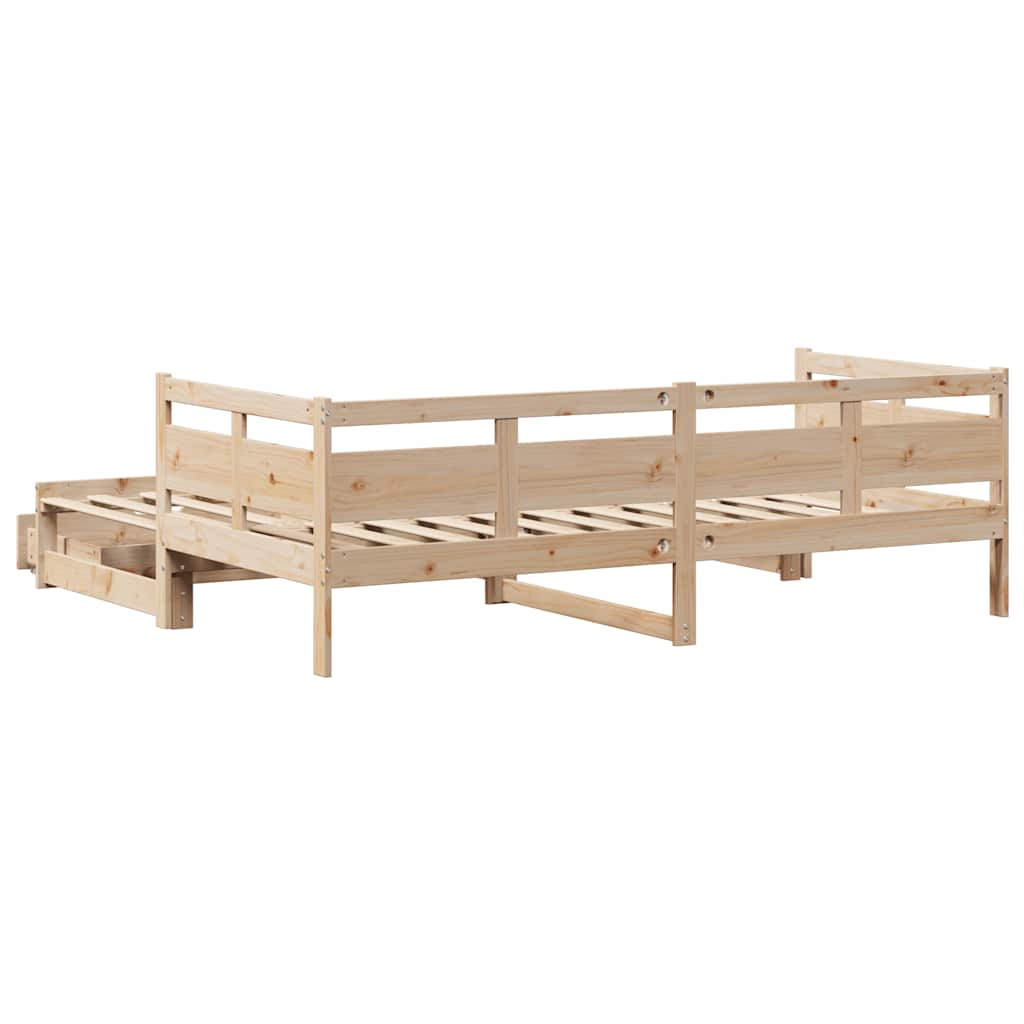 kihúzható heverő fiókokkal matrac nélkül 90 x 190 cm