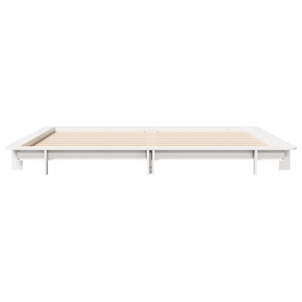 fehér tömör fenyőfa ágy matrac nélkül 200 x 200 cm