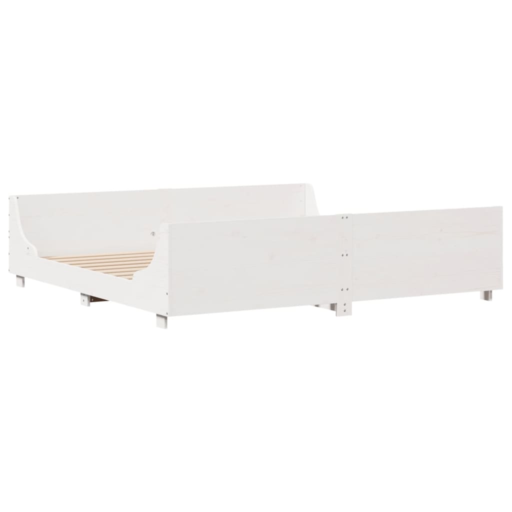 fehér tömör fenyőfa ágy matrac nélkül 200 x 200 cm