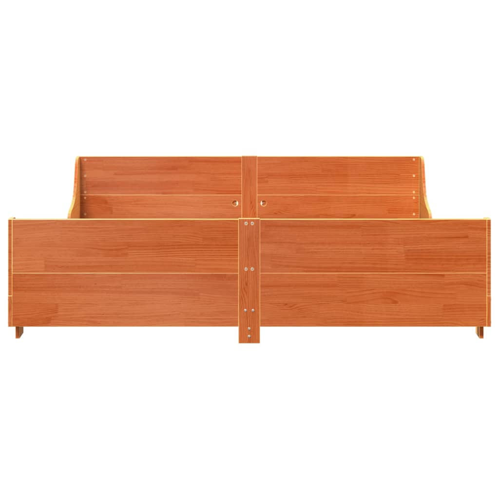 viaszbarna tömör fenyőfa ágy matrac nélkül 180 x 200 cm
