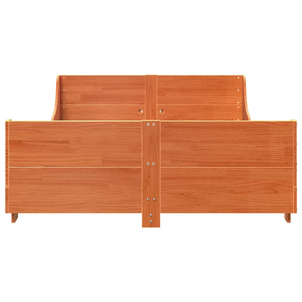 viaszbarna tömör fenyőfa ágy matrac nélkül 150 x 200 cm