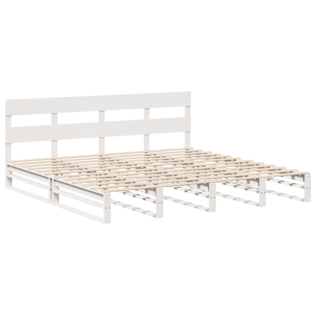 fehér tömör fenyőfa ágy matrac nélkül 200 x 200 cm