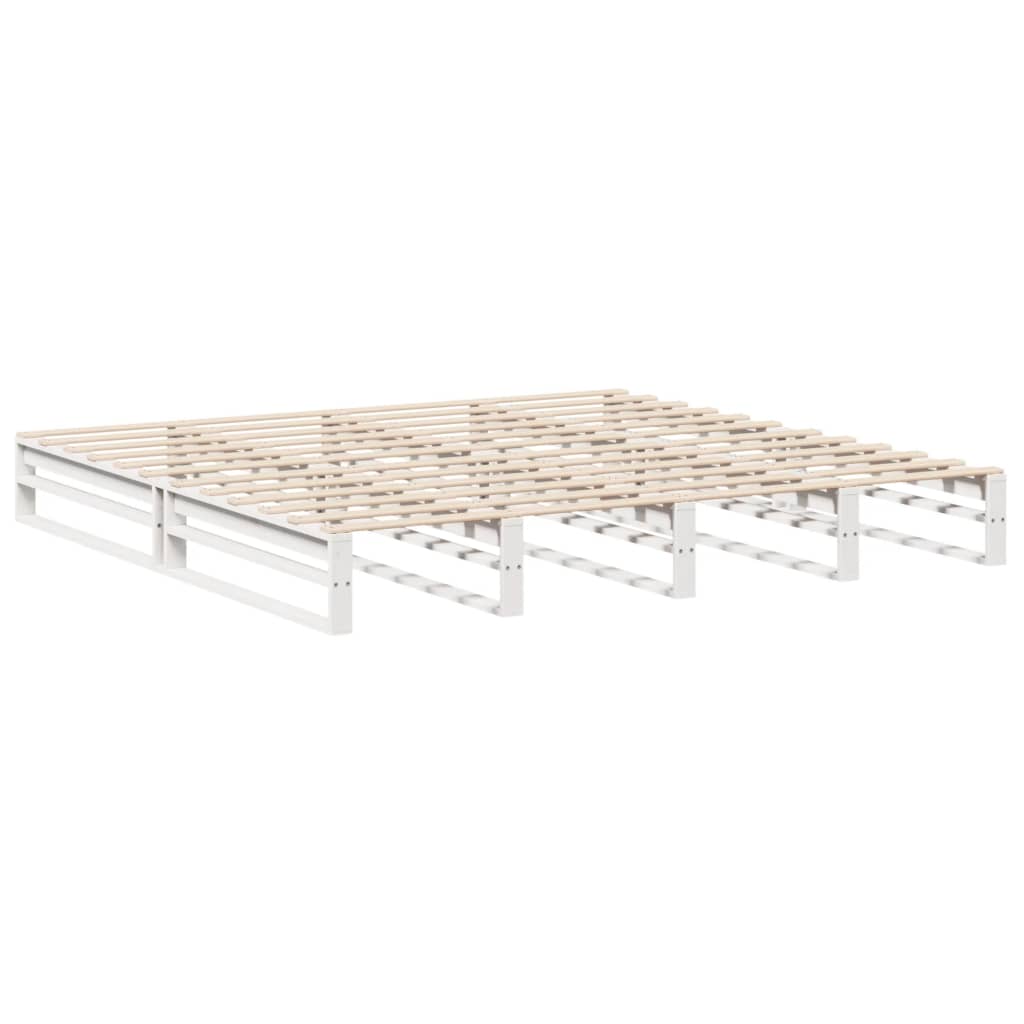fehér tömör fenyőfa ágy matrac nélkül 200 x 200 cm