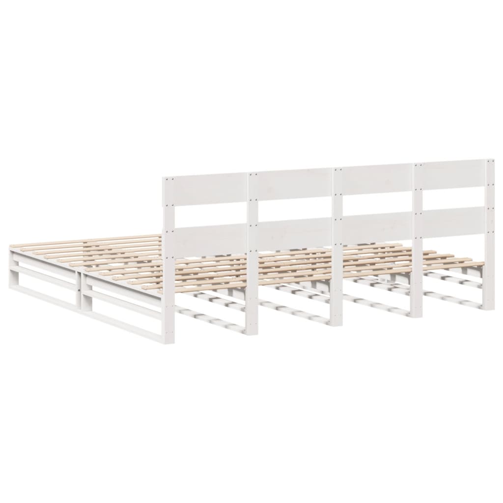 fehér tömör fenyőfa ágy matrac nélkül 200 x 200 cm