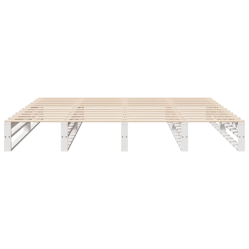 fehér tömör fenyőfa ágy matrac nélkül 200 x 200 cm