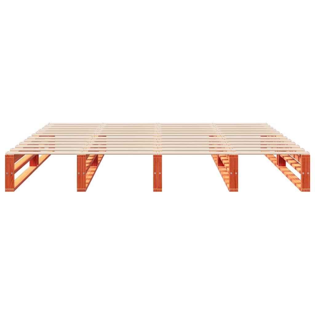 viaszbarna tömör fenyőfa ágy matrac nélkül 200 x 200 cm