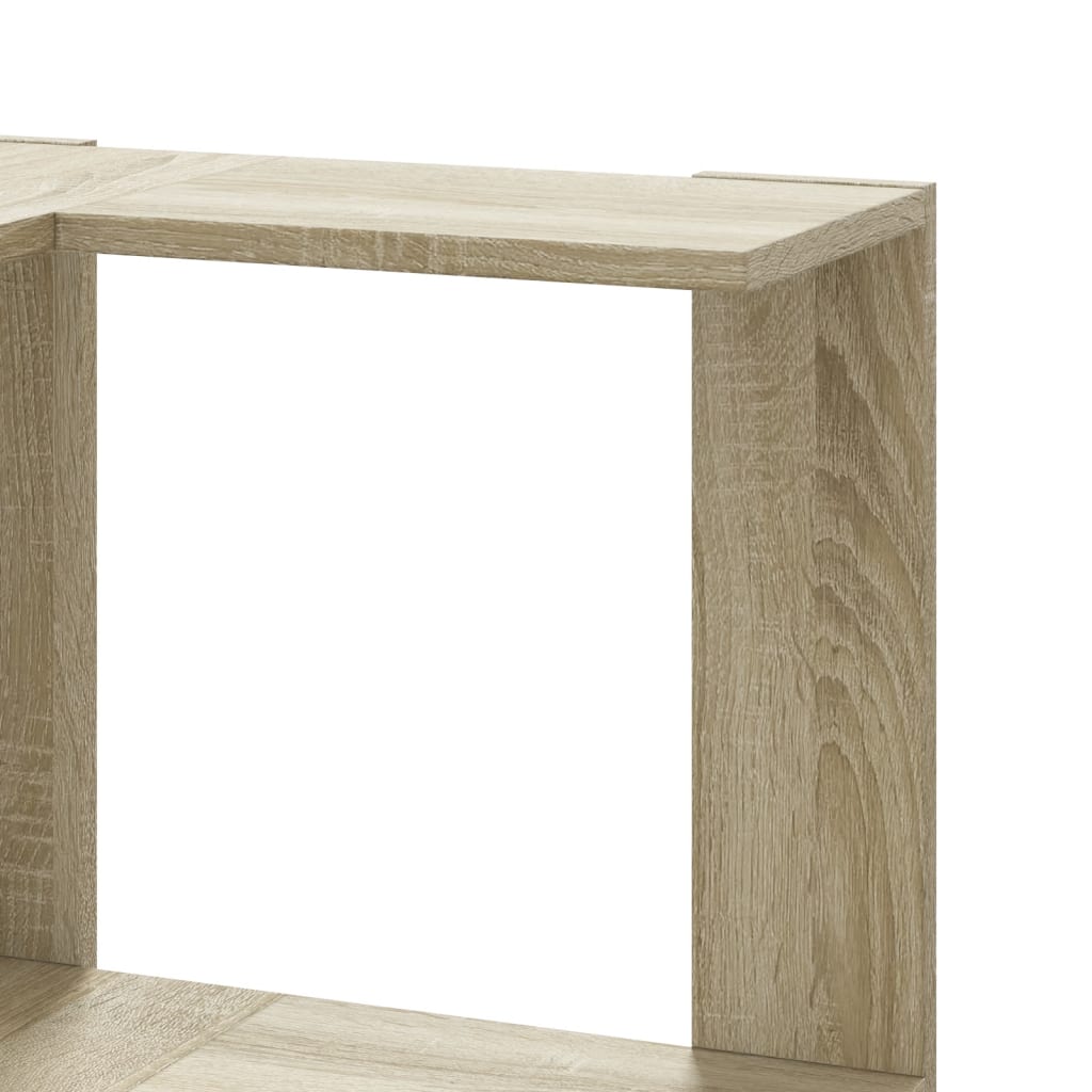 5 szintes sonoma tölgy szerelt fa sarok könyvespolc 50x50x179cm