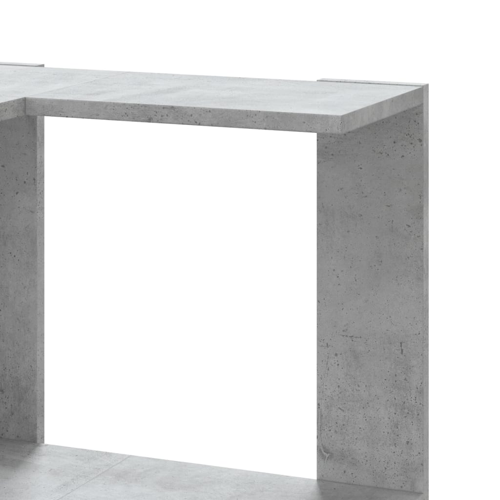 5 szintes betonszürke szerelt fa sarok könyvespolc 50x50x179 cm