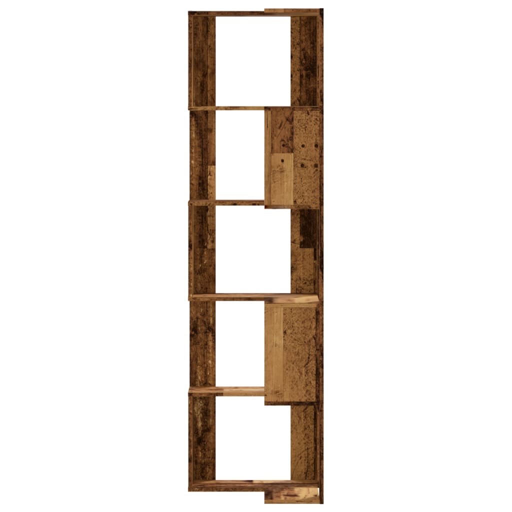 5 szintes antik fa szerelt fa sarok könyvespolc 50 x 50 x 179cm