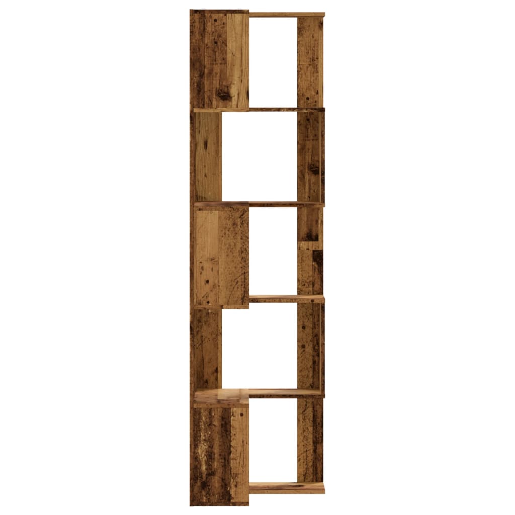 5 szintes antik fa szerelt fa sarok könyvespolc 50 x 50 x 179cm