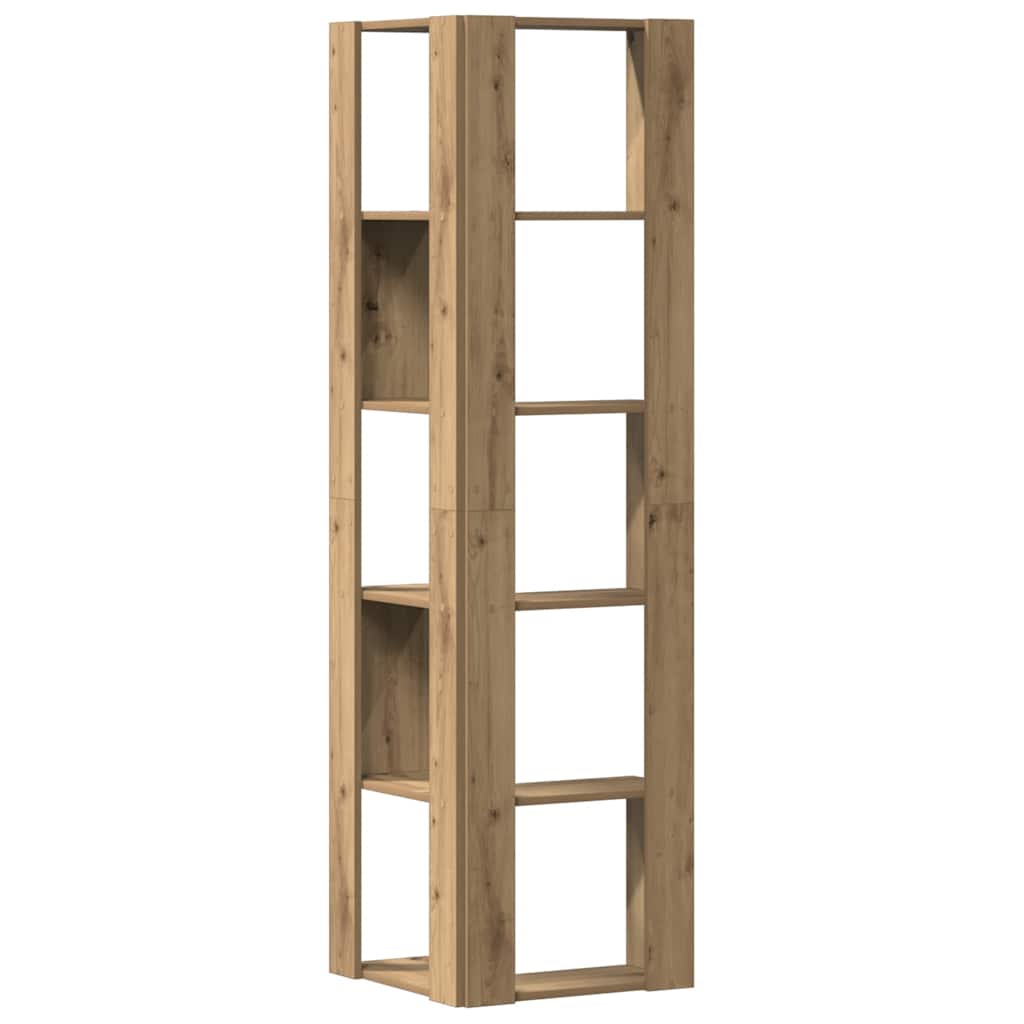 5 szintes szerelt fa sarok könyvespolc 50 x 50 x 179cm