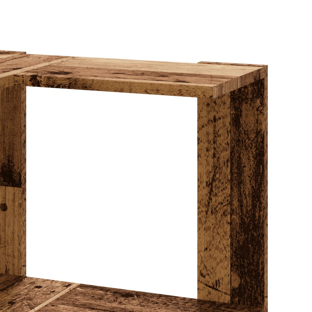 3 szintes antik fa szerelt fa sarok könyvespolc 50 x 50 x 102cm