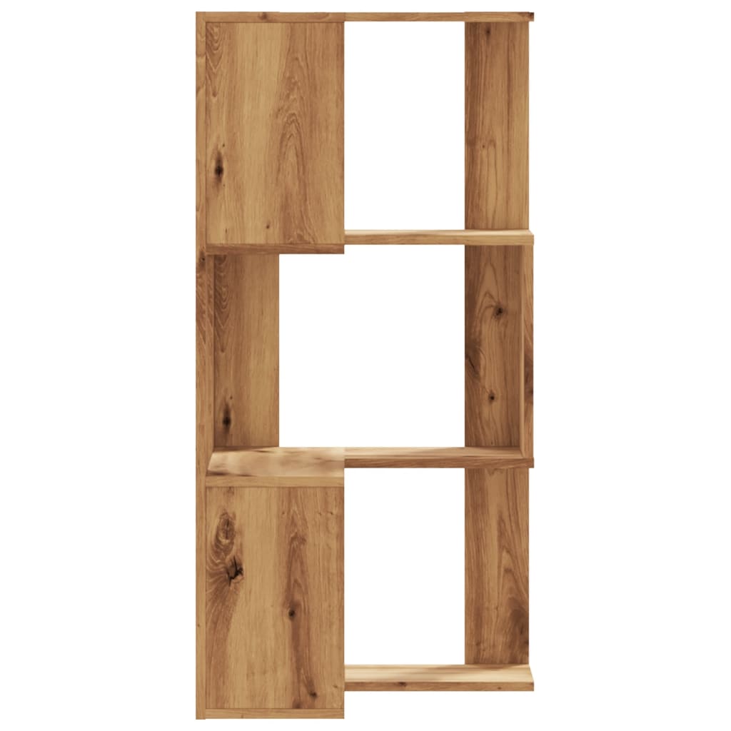 3 szintes szerelt fa sarok könyvespolc 50 x 50 x 102 cm